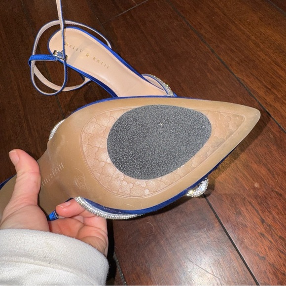 Kelly & Katie Rhinestone Bow High Heel Women's Shoes Size 10 Royal Blue - Picture 4 of 7